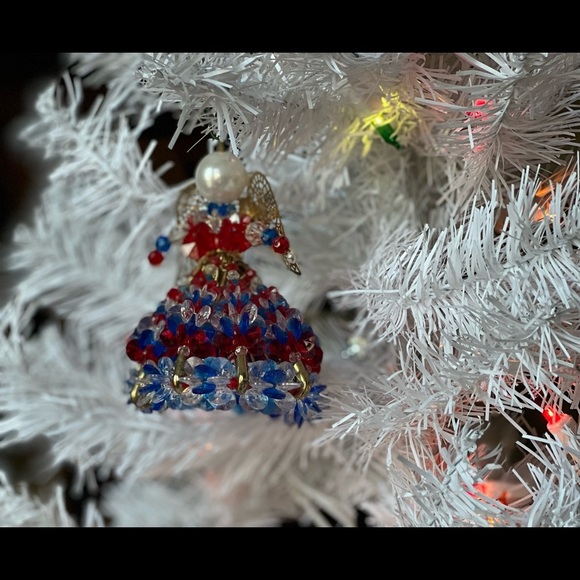 Rare Vintage 1971 Gold Wings Pearl Cherub Christmas Ornament - Picture 5 of 7